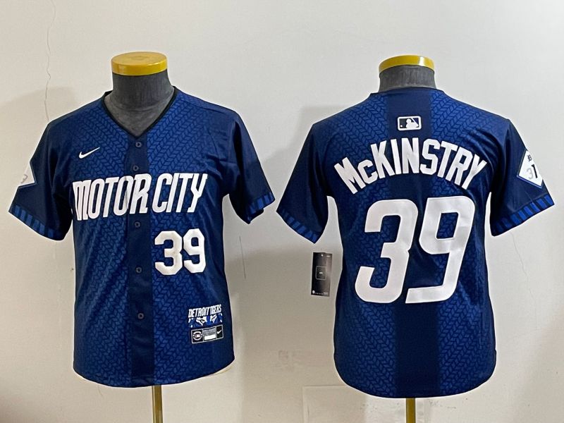 Youth 2025 Detroit Tigers #39 Mckinstry Blue City Edition Nike MLB Jersey style 2